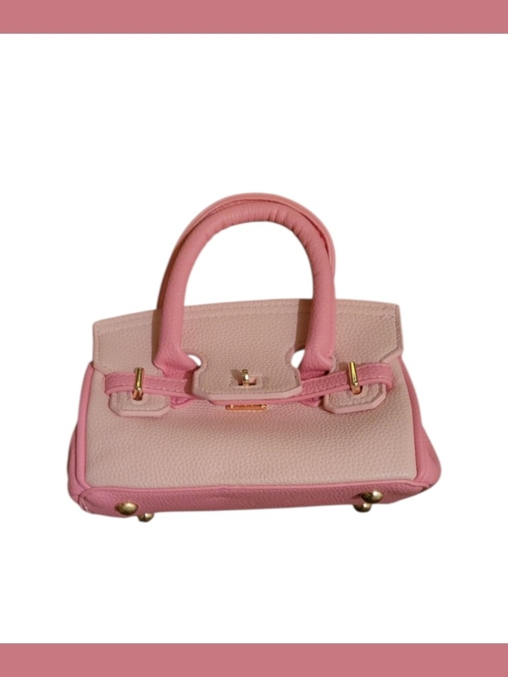 Two-Tone Pink Structured Satchel Bag